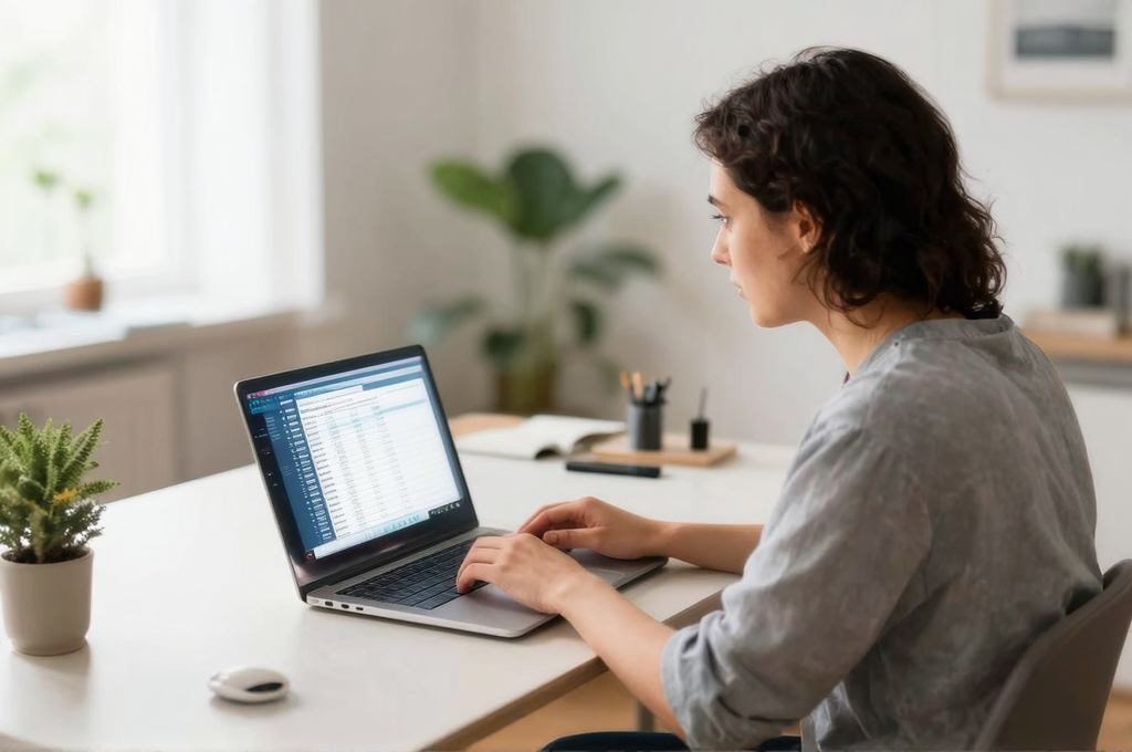 クラウドソーシングで作業するフリーランサー