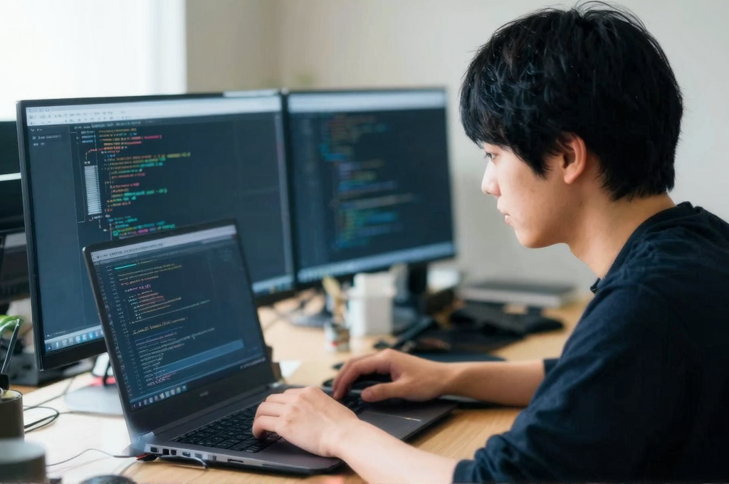 コーディング作業の様子