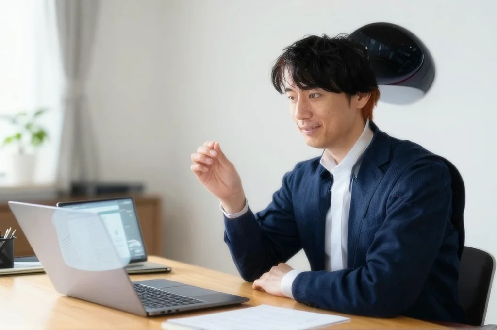 ビデオ会議での案件単価交渉シーン